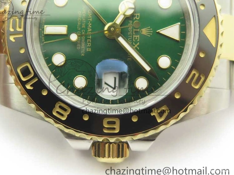 0504 GMT Master II 116713 GMF 904L Steel Edition Green Dial on SS YG Bracelet A Lightweight 3386